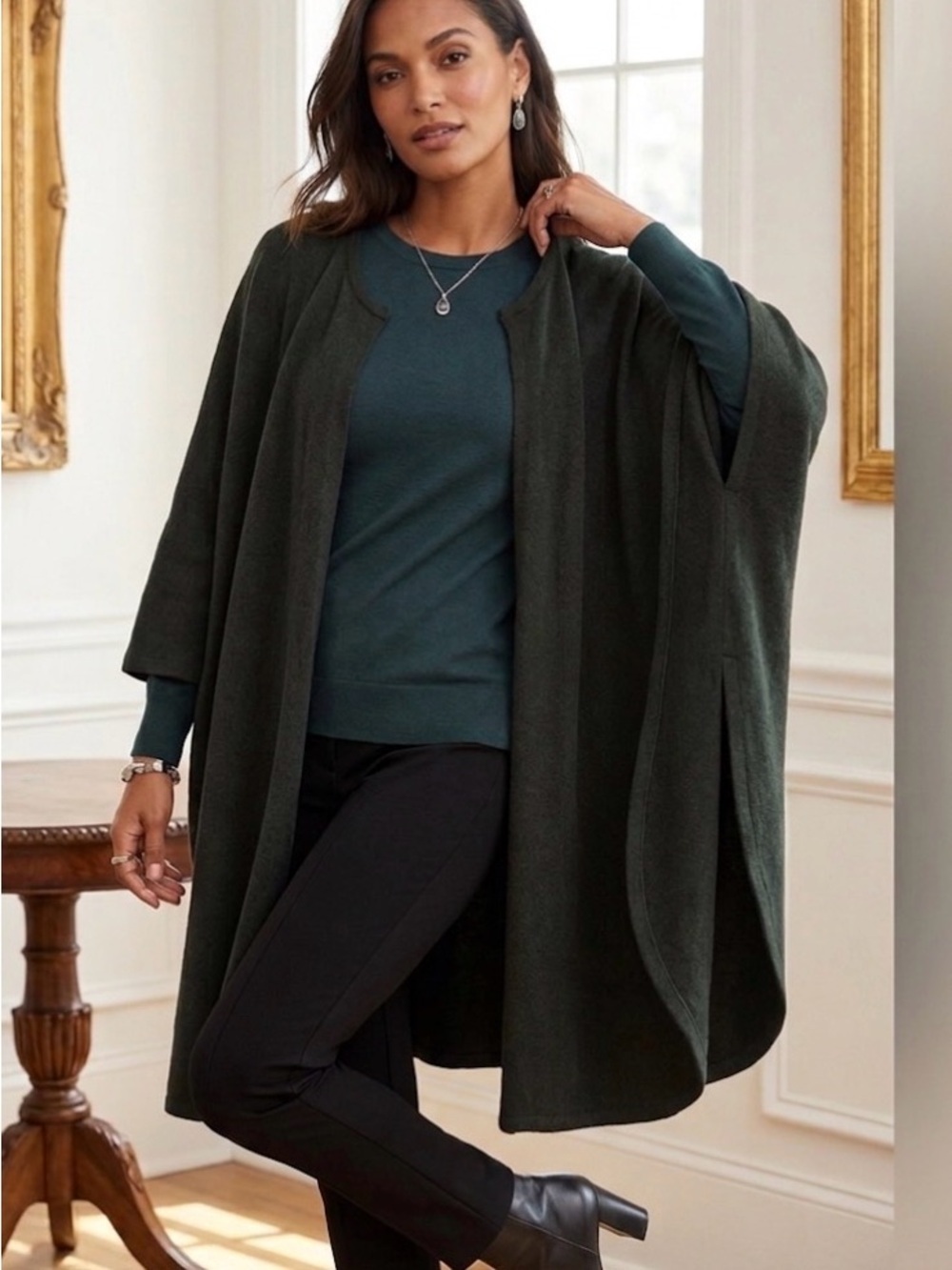 CAbi Women's Majestic Wrap Sweater in Loden Green Style #3477